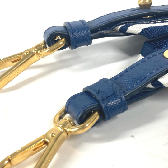 PRADA Shoulder strap Leather / canvas blue stripe mens(Unisex) Used Authentic