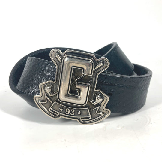 GUCCI belt 223896 leather black G logo buckle Women 85 Used Authentic