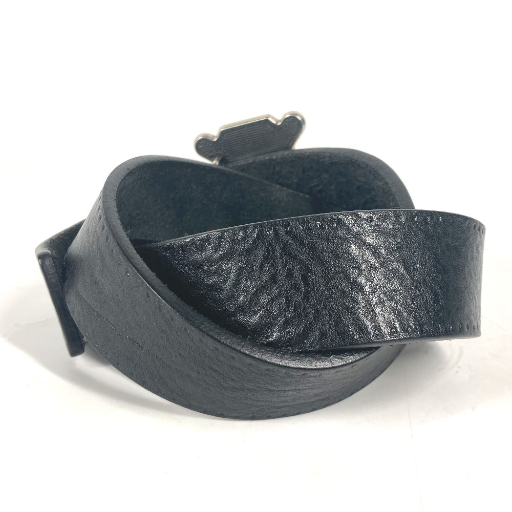 GUCCI belt 223896 leather black G logo buckle Women 85 Used Authentic
