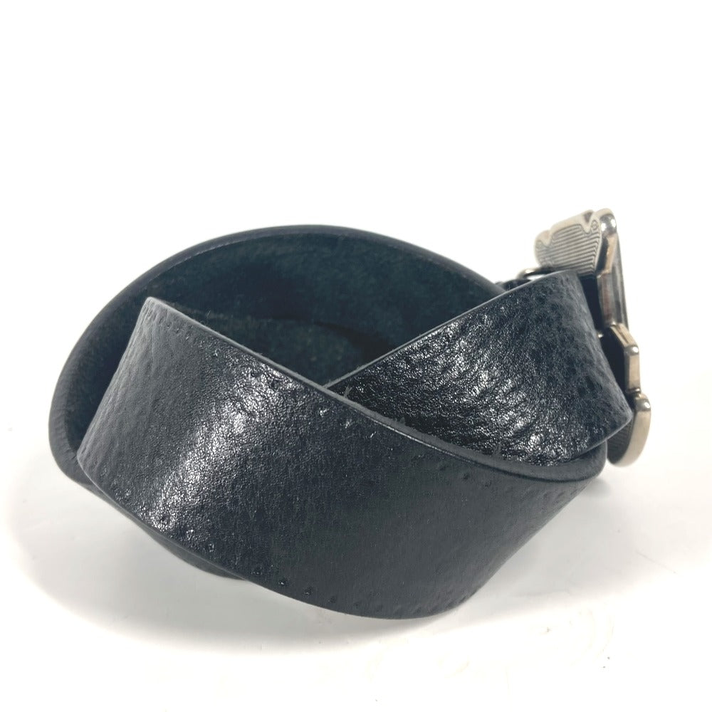 GUCCI belt 223896 leather black G logo buckle Women 85 Used Authentic