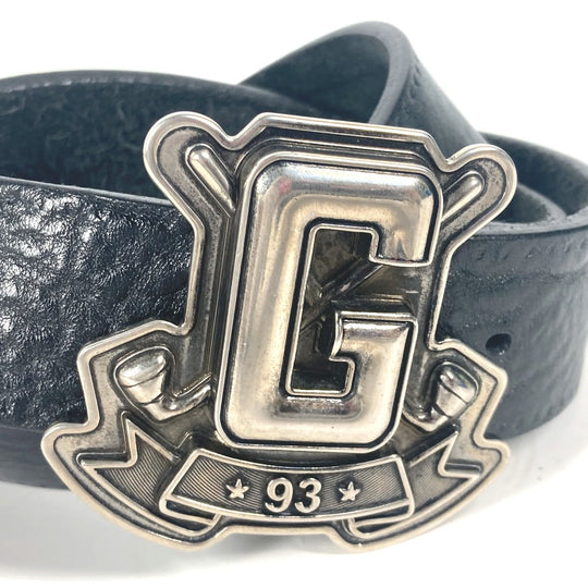 GUCCI belt 223896 leather black G logo buckle Women 85 Used Authentic