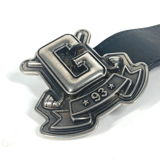 GUCCI belt 223896 leather black G logo buckle Women 85 Used Authentic