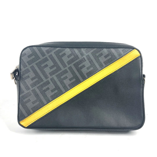 FENDI Clutch bag 7M0286 Leather / PVC black business bag Zucca logo unisex(Unisex) Used Authentic