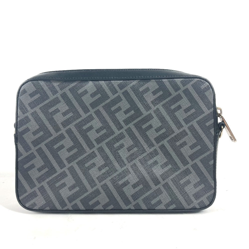FENDI Clutch bag 7M0286 Leather / PVC black business bag Zucca logo unisex(Unisex) Used Authentic