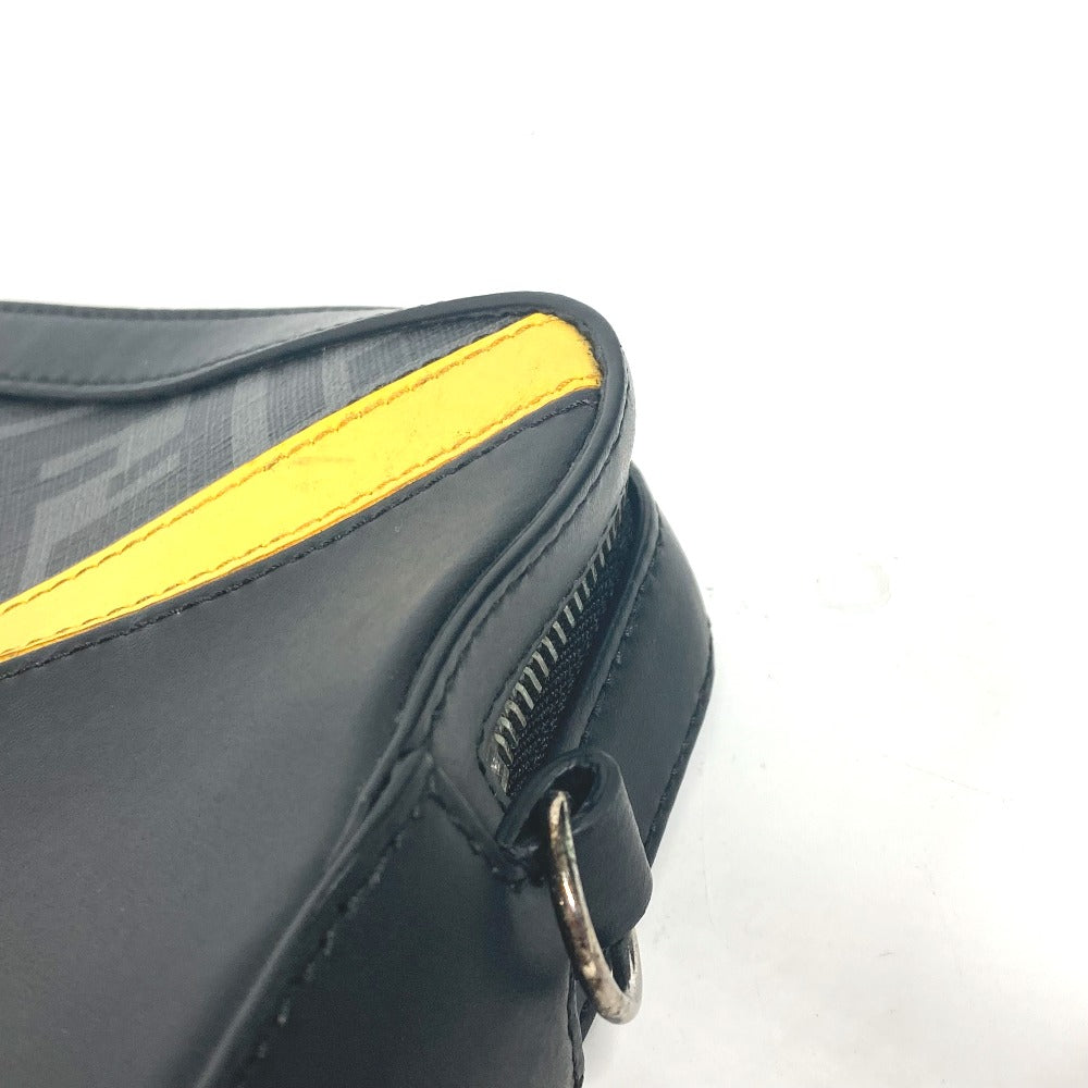 FENDI Clutch bag 7M0286 Leather / PVC black business bag Zucca logo unisex(Unisex) Used Authentic