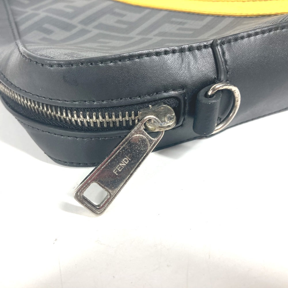 FENDI Clutch bag 7M0286 Leather / PVC black business bag Zucca logo unisex(Unisex) Used Authentic