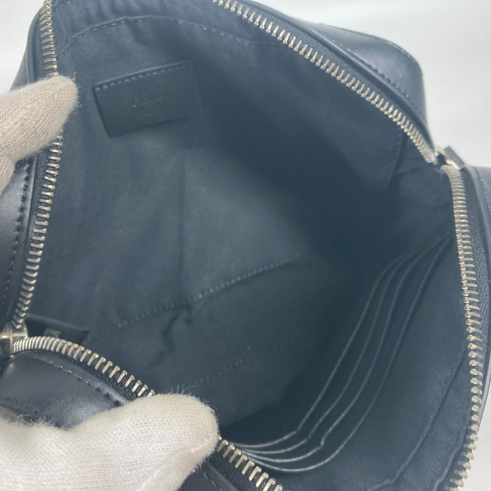 FENDI Clutch bag 7M0286 Leather / PVC black business bag Zucca logo unisex(Unisex) Used Authentic