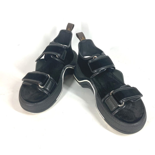 LOUIS VUITTON Sandals Leather, Suede black Arc light Sports sandals Women 37 1/2 Used Authentic