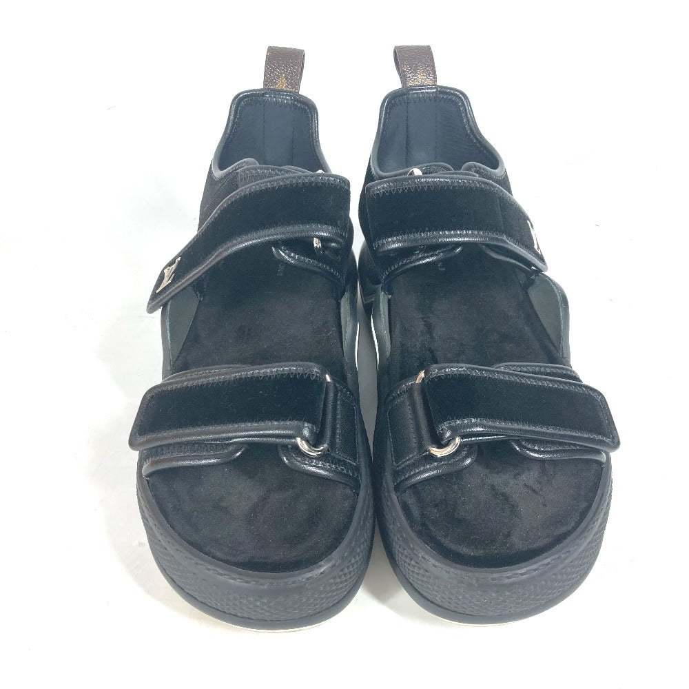 LOUIS VUITTON Sandals Leather, Suede black Arc light Sports sandals Women 37 1/2 Used Authentic