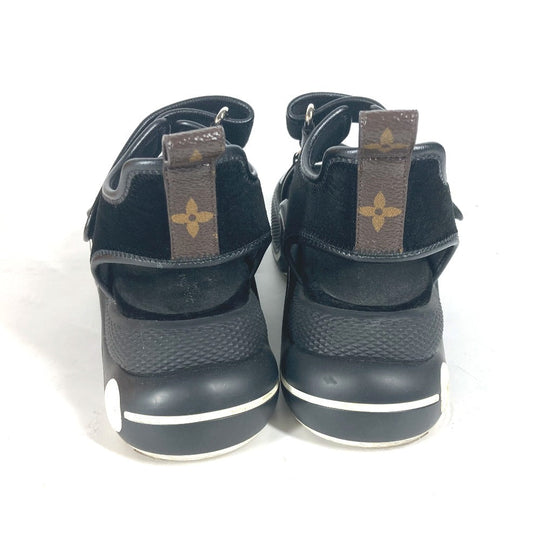 LOUIS VUITTON Sandals Leather, Suede black Arc light Sports sandals Women 37 1/2 Used Authentic