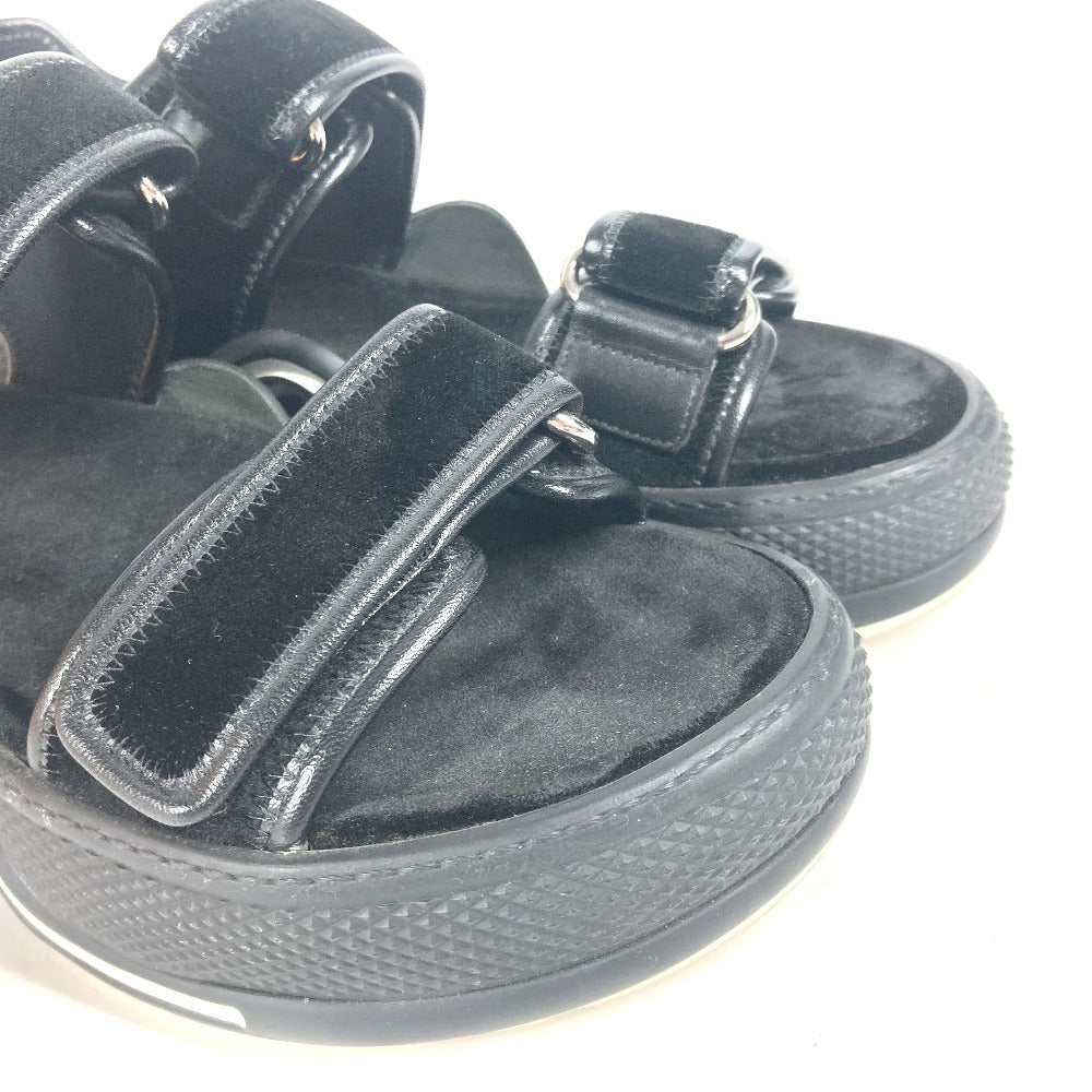 LOUIS VUITTON Sandals Leather, Suede black Arc light Sports sandals Women 37 1/2 Used Authentic