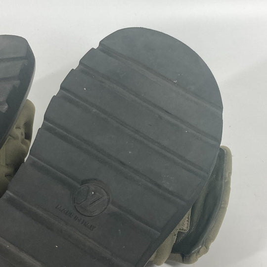 LOUIS VUITTON Sandals 1AA1EB Fabric, Technical khaki Monogram POOL PILLOW COMFORT MULES Women 38 Used Authentic