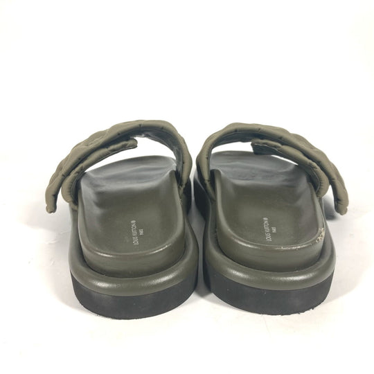 LOUIS VUITTON Sandals 1AA1EB Fabric, Technical khaki Monogram POOL PILLOW COMFORT MULES Women 38 Used Authentic
