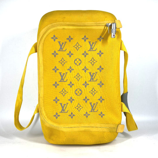 LOUIS VUITTON Carry Bag M20124 , Jacquard knit yellow Monogram Horizon Soft 2R55 Women Used Authentic