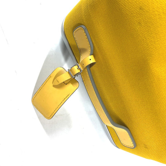 LOUIS VUITTON Carry Bag M20124 , Jacquard knit yellow Monogram Horizon Soft 2R55 Women Used Authentic
