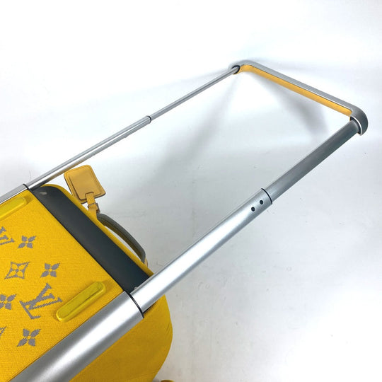 LOUIS VUITTON Carry Bag M20124 , Jacquard knit yellow Monogram Horizon Soft 2R55 Women Used Authentic