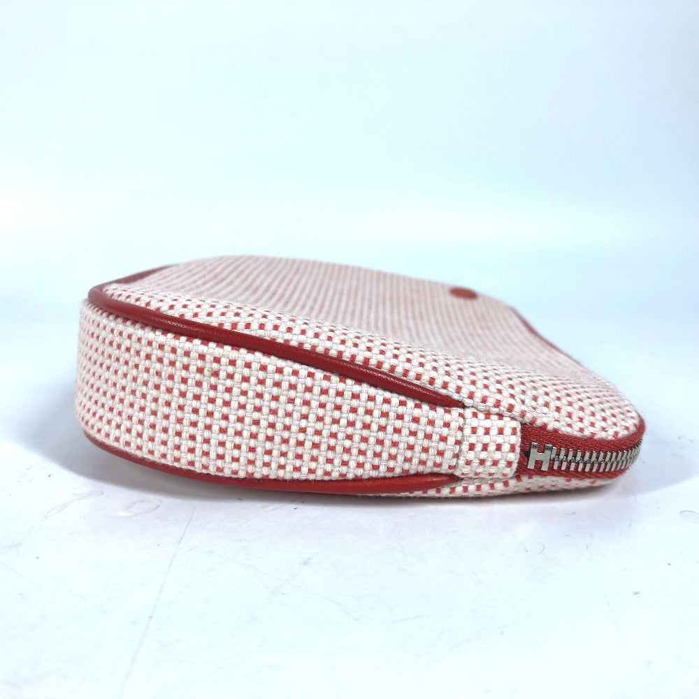 HERMES Pouch H103607M 02 cotton Orange Echape Women Used Authentic