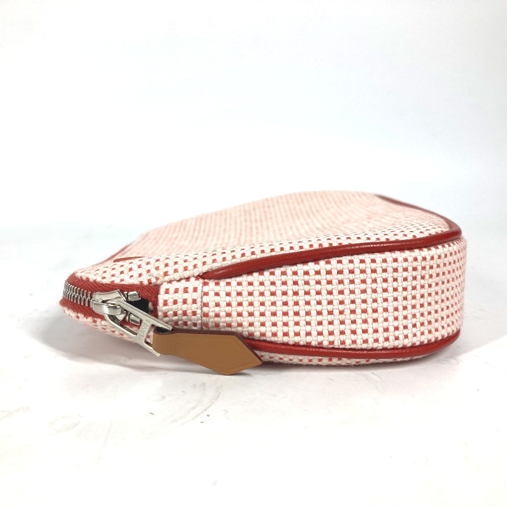 HERMES Pouch H103607M 02 cotton Orange Echape Women Used Authentic