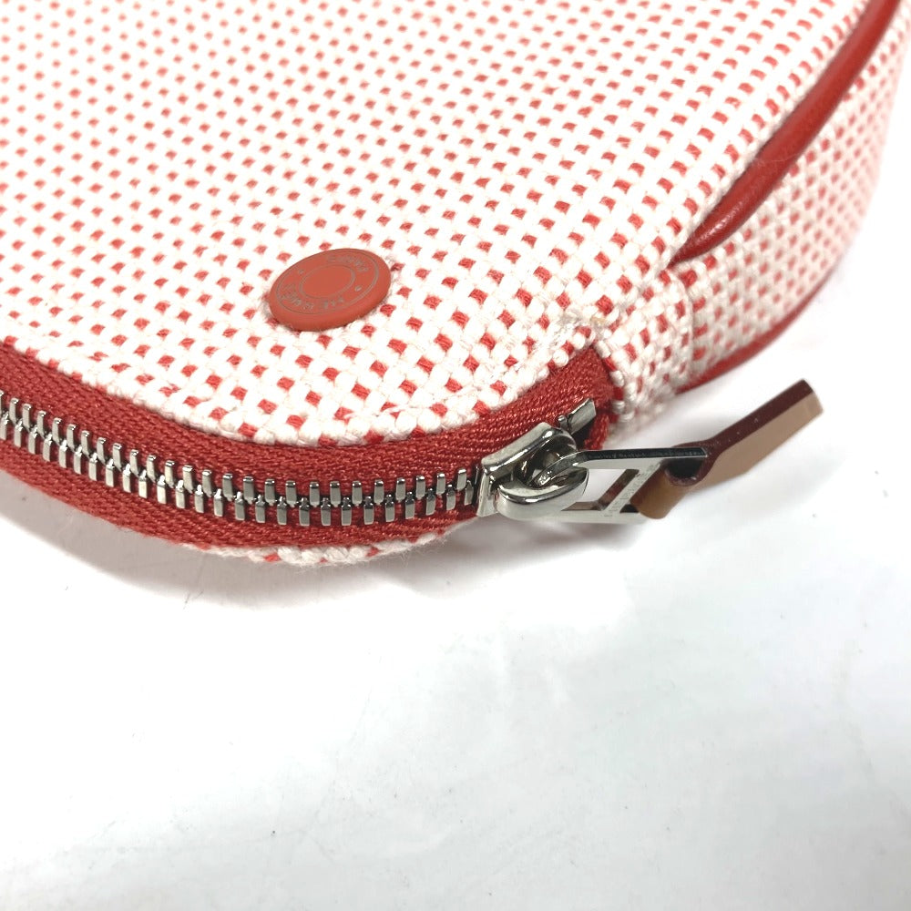 HERMES Pouch H103607M 02 cotton Orange Echape Women Used Authentic