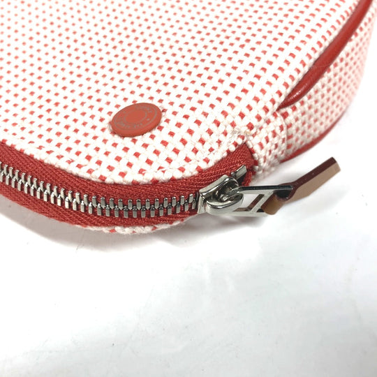 HERMES Pouch H103607M 02 cotton Orange Echape Women Used Authentic