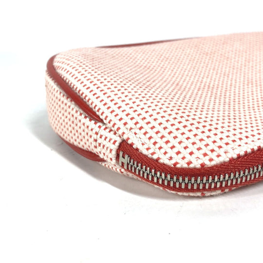 HERMES Pouch H103607M 02 cotton Orange Echape Women Used Authentic
