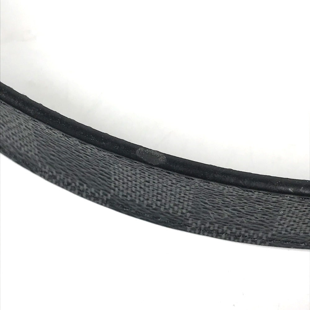 LOUIS VUITTON belt M6057T Damier Grafitto Canvas black Damier Grafitte Saint Tulle Neogram mens 95 Used Authentic