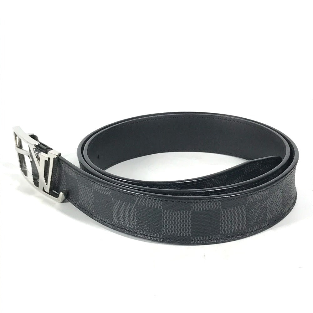 LOUIS VUITTON belt M6057T Damier Grafitto Canvas black Damier Grafitte Saint Tulle Neogram mens 95 Used Authentic