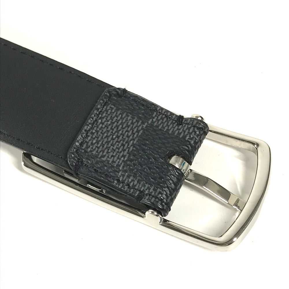 LOUIS VUITTON belt M6057T Damier Grafitto Canvas black Damier Grafitte Saint Tulle Neogram mens 95 Used Authentic
