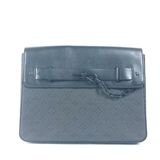 LOUIS VUITTON Clutch bag M80140 Taurillon Clemence Leather black Taurillon Clemence Monogram pochette steamer unisex(Unisex) Used Authentic