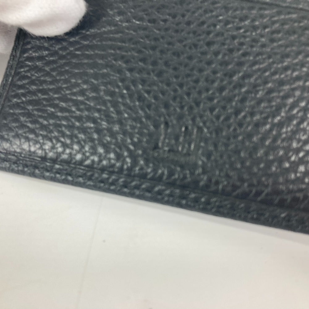 Dunhill Folded wallet leather black logo mens Used Authentic