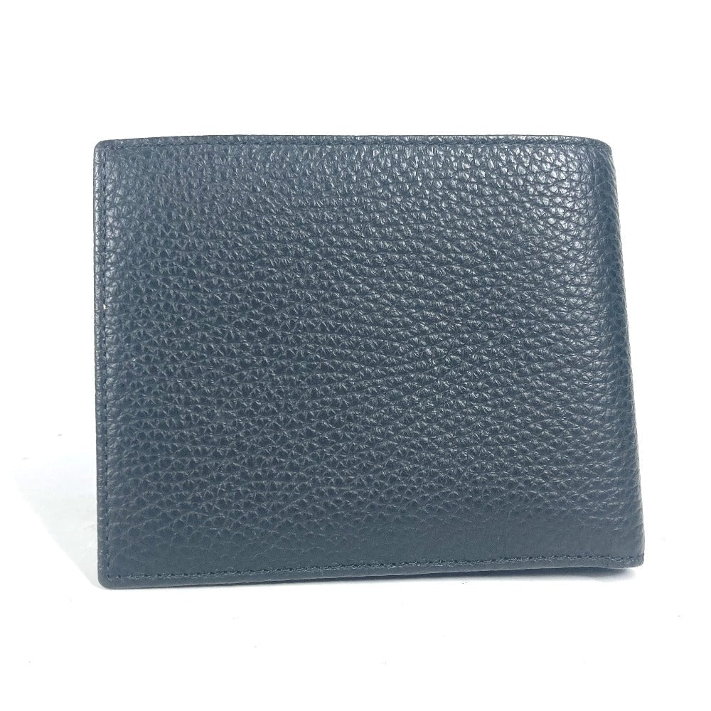 Dunhill Folded wallet leather black logo mens Used Authentic