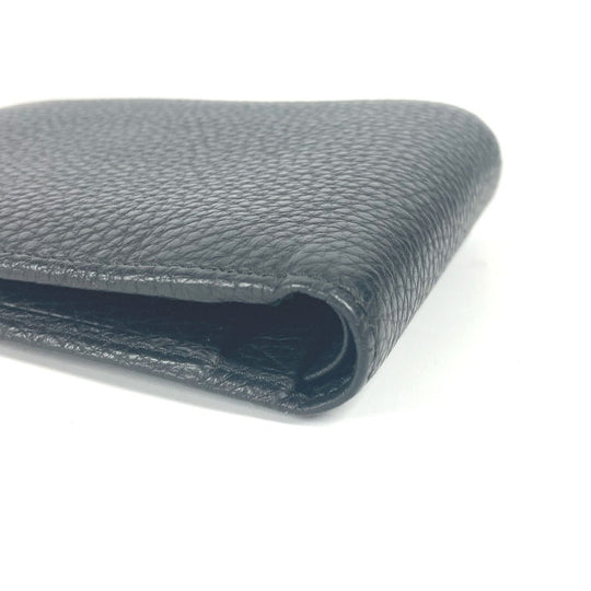 Dunhill Folded wallet leather black logo mens Used Authentic
