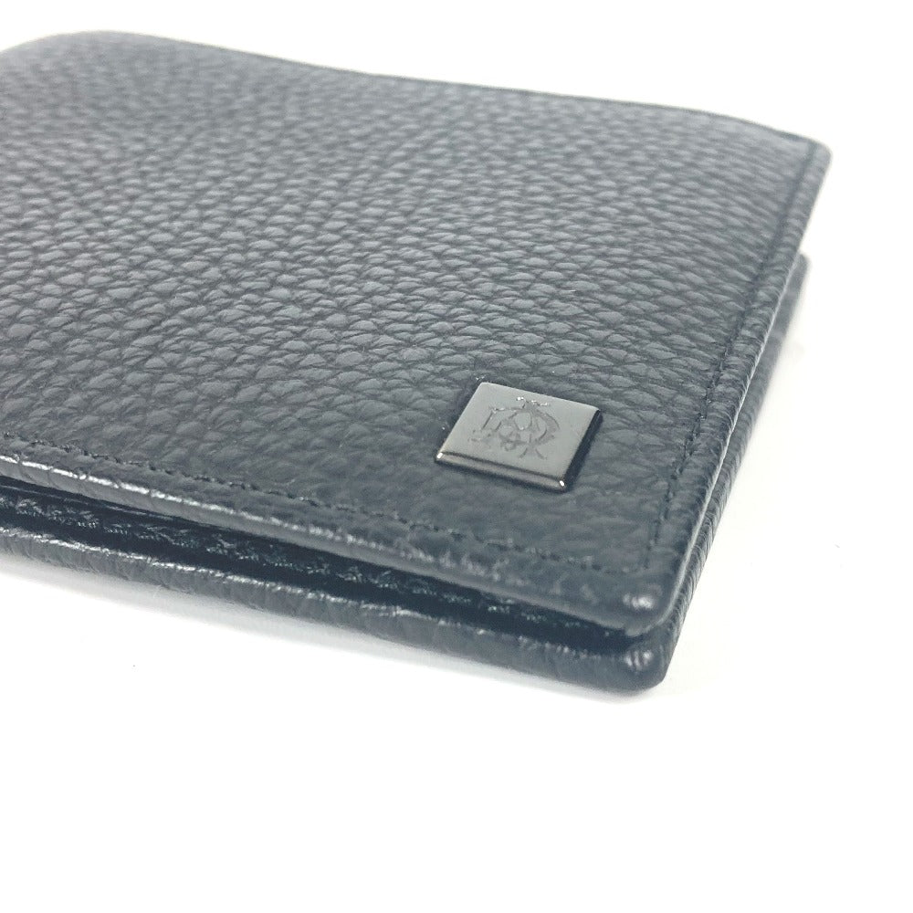 Dunhill Folded wallet leather black logo mens Used Authentic
