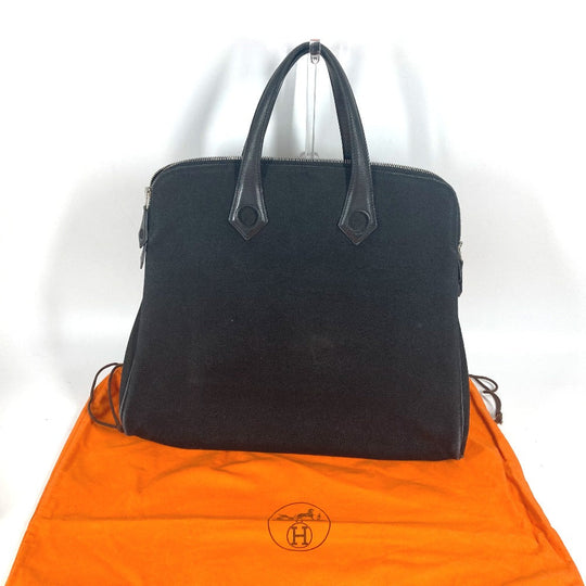 HERMES Handbag Leather / canvas black Sac Ibou PM unisex(Unisex) Used Authentic