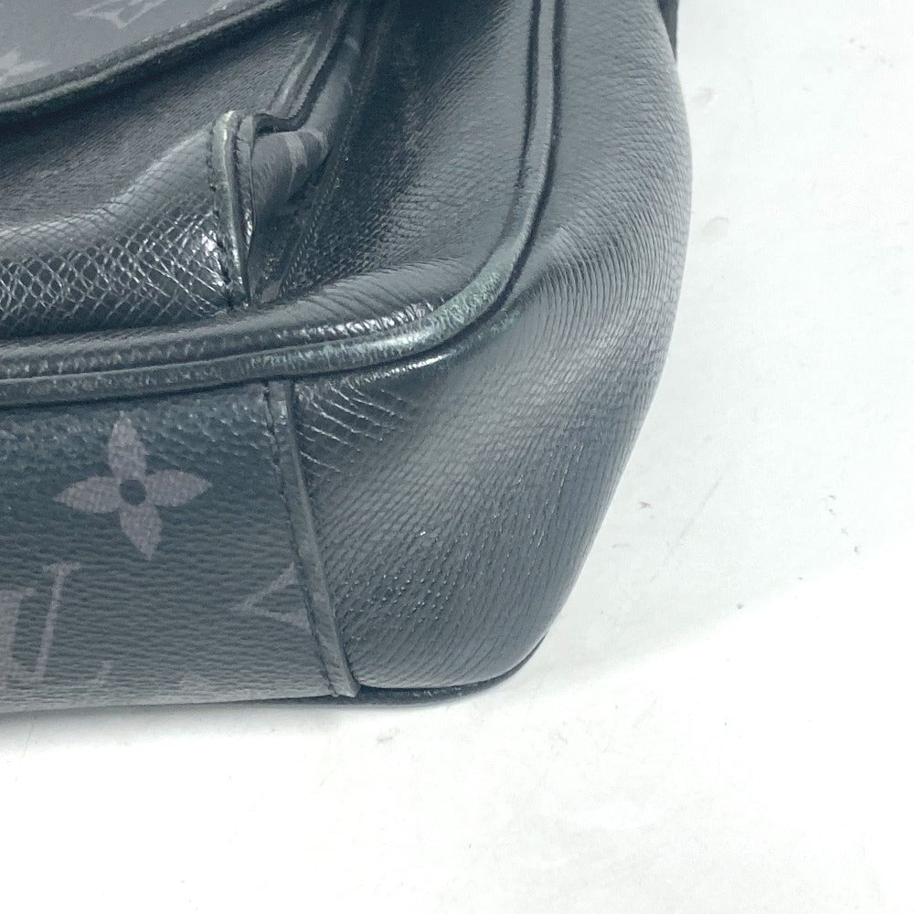 LOUIS VUITTON Shoulder Bag M30413 Taiga Leather, Monogram Eclipse Canvas black Thai Galama Monogram Eclipse Flap messenger unisex(Unisex) Used Authentic
