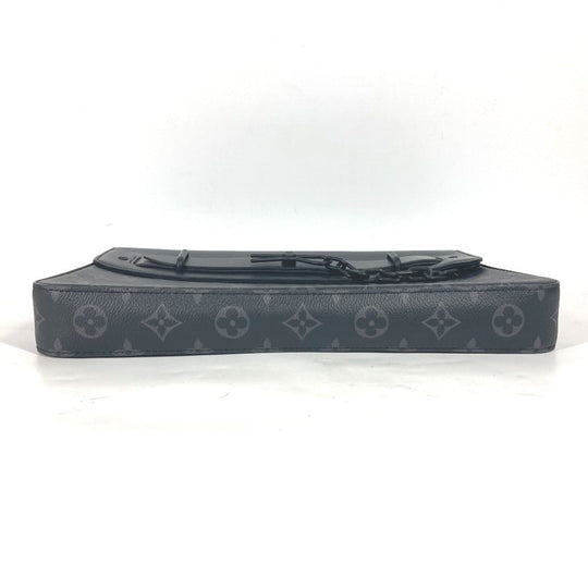 LOUIS VUITTON Clutch bag M80107 Monogram Eclipse Canvas black Monogram Eclipse Pochette steamer mens Used Authentic