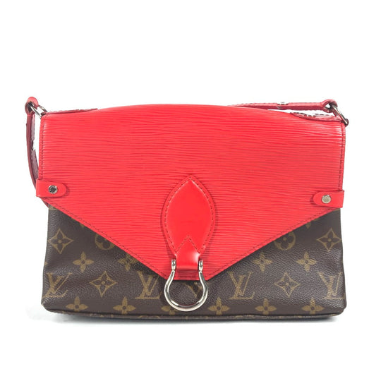 LOUIS VUITTON Shoulder Bag M44031 Epi Leather, Monogram Canvas Red epi monogram Saint-Michel Women Used Authentic