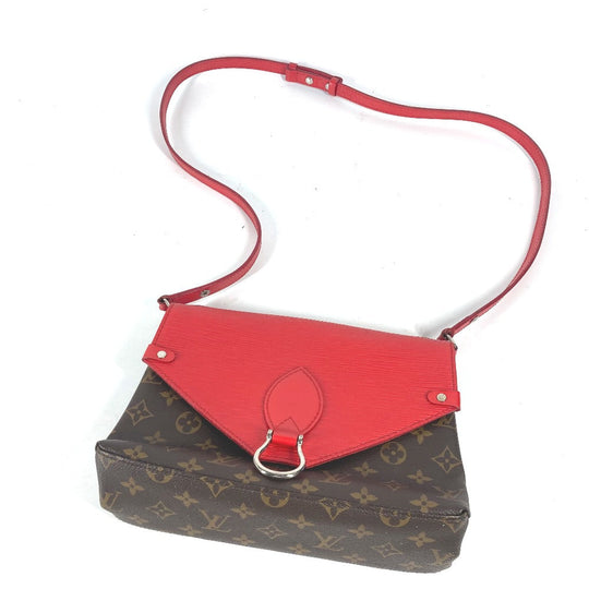 LOUIS VUITTON Shoulder Bag M44031 Epi Leather, Monogram Canvas Red epi monogram Saint-Michel Women Used Authentic