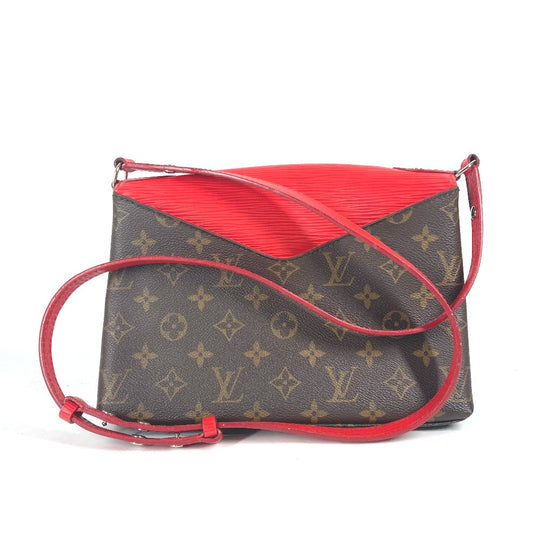 LOUIS VUITTON Shoulder Bag M44031 Epi Leather, Monogram Canvas Red epi monogram Saint-Michel Women Used Authentic