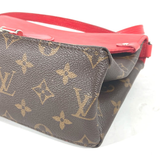 LOUIS VUITTON Shoulder Bag M44031 Epi Leather, Monogram Canvas Red epi monogram Saint-Michel Women Used Authentic