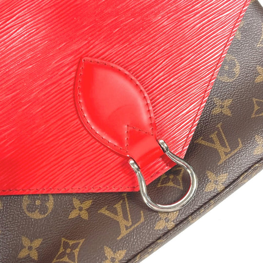 LOUIS VUITTON Shoulder Bag M44031 Epi Leather, Monogram Canvas Red epi monogram Saint-Michel Women Used Authentic