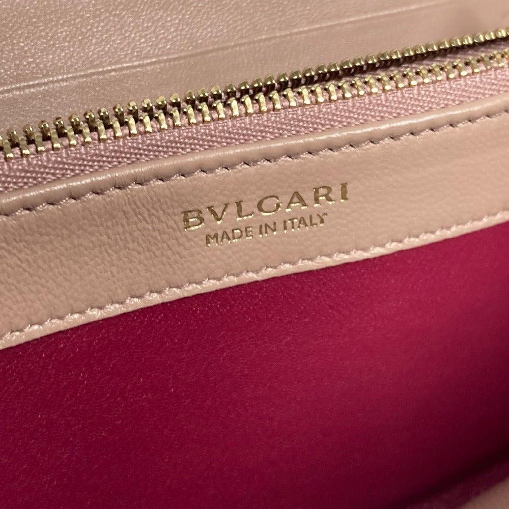 BVLGARI Long Wallet Purse leather Red Bvlgari Bvlgari logo unisex(Unisex) Used Authentic