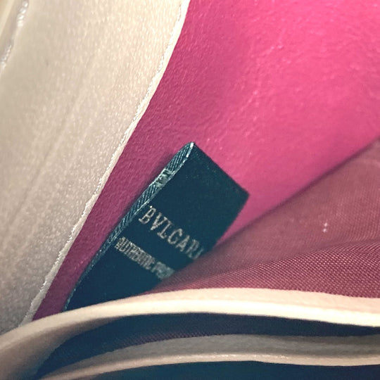 BVLGARI Long Wallet Purse leather Red Bvlgari Bvlgari logo unisex(Unisex) Used Authentic