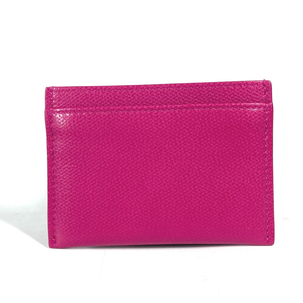 TIFFANY&Co. Card Case leather pink logo Women Used Authentic
