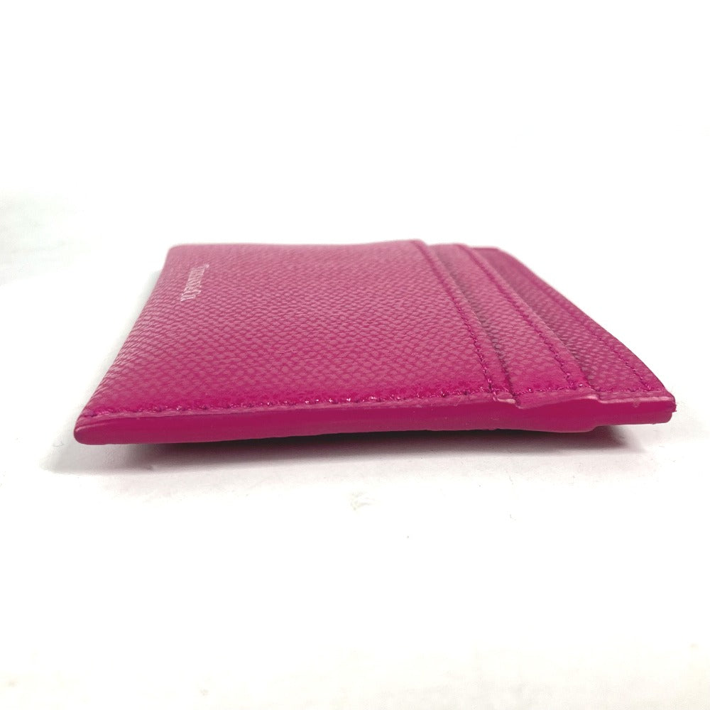 TIFFANY&Co. Card Case leather pink logo Women Used Authentic