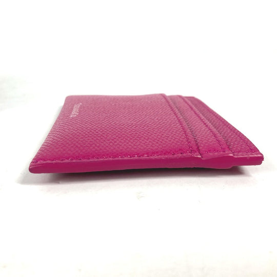 TIFFANY&Co. Card Case leather pink logo Women Used Authentic