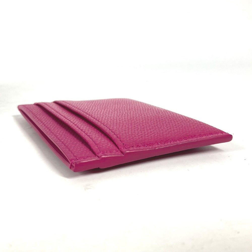 TIFFANY&Co. Card Case leather pink logo Women Used Authentic