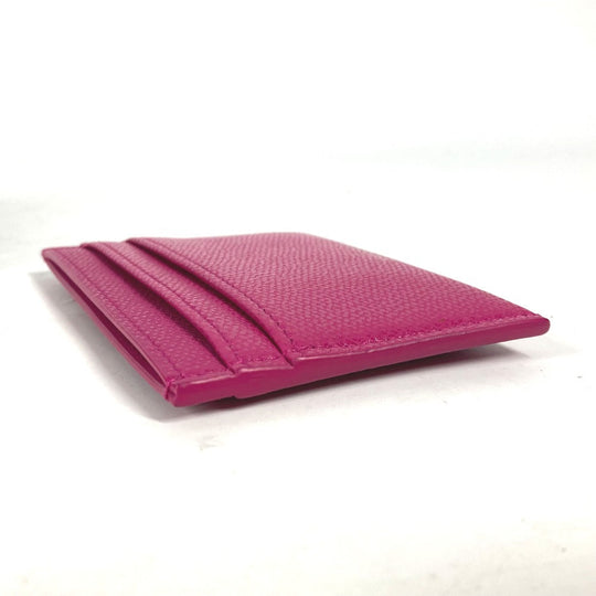 TIFFANY&Co. Card Case leather pink logo Women Used Authentic