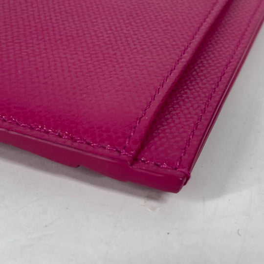 TIFFANY&Co. Card Case leather pink logo Women Used Authentic
