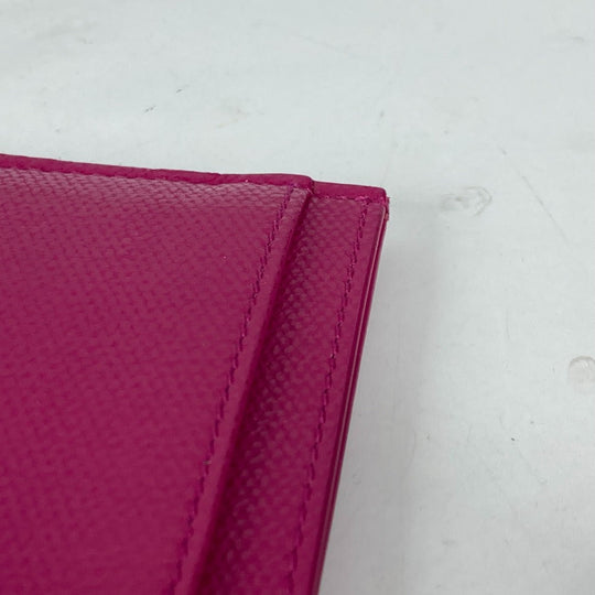 TIFFANY&Co. Card Case leather pink logo Women Used Authentic